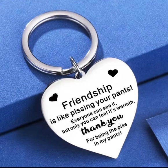 New Silver Stainless Steel Funny Friendship Key Chain Gift Jewelry. - Picture 3 of 4